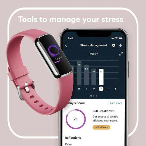 Imagen 7 de 10 de Smartband Fitbit Luxe Smartracker Actividad Física Rosa D2