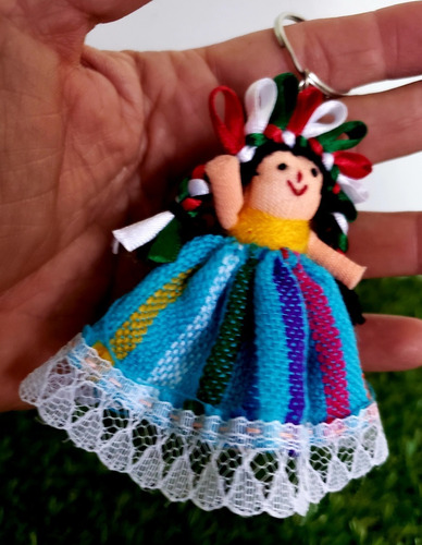 Muñeca Indigena Maria Otomi Llavero Artesania Mexicana 02 