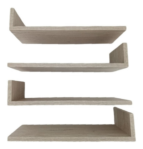 Imagen 2 de 8 de Set De 4 Repisas Flotantes Estilo Librero 45 X 15 Cm Color Toscana