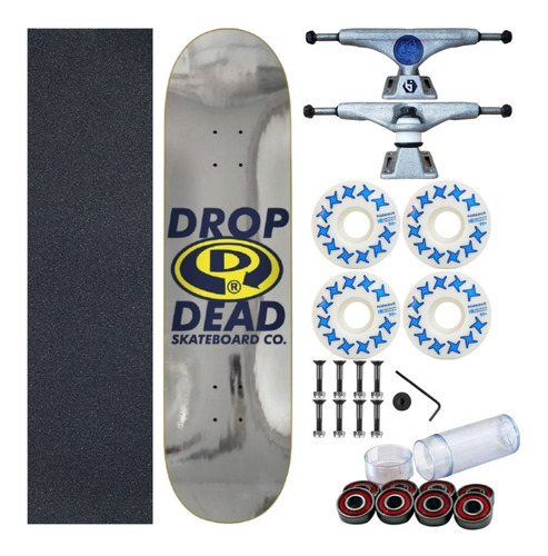 Skate Drop Dead Nk2 Profissional Trucks Obi Rodas Hideout 