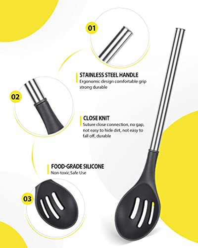 Juego De 2 Cucharas De Cocina De Silicona, Juego De Cucharas