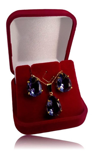 Imagem 2 de 7 de Conjunto Colar Brinco Feminino Semi Jóias Luxo C/garantia