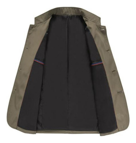 Blazer De Negocios Informal Con Cuello Alto Para Hombre