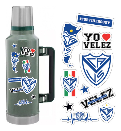 Stickers Calcos Velez Sarsfield Futbol Termo Compu 10x20
