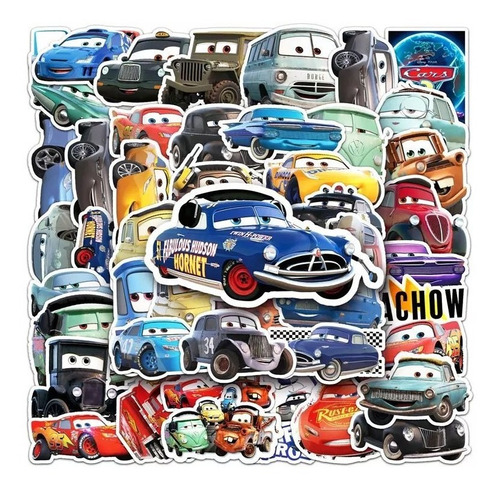 Set 50 Stickers Cars Autos Película Decorativo Juguetes