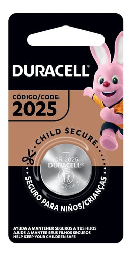 Batería Duracell Cr2025 De Litio Tipo Botón 3v 41333030 /v