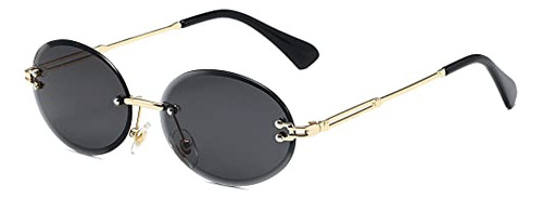 Laspor Retro Oval Gafas De Sol Para Hombres Moda Ft48k