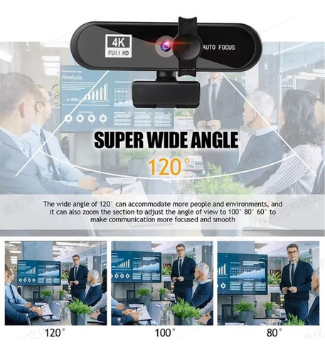 4k Webcam Câmera Para Computador Notebook Com Suporte
