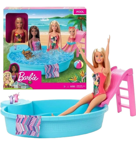 Muñeca Barbie Con Piscina Glam Mattel