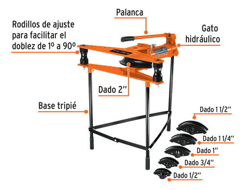 Máquina Dobladora Manual De Tubo Hidraulica De 1/2 A 2 12 Tl