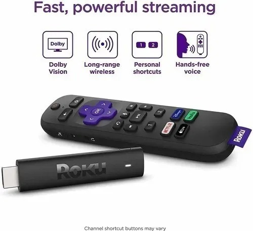 Roku Streaming Stick 4K | Dispositivo de Streaming 4K/HDR/Dolby Vision con Control Remoto con controles de TV