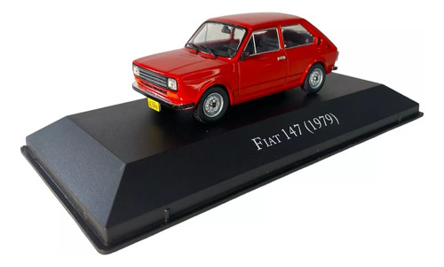 Miniatura Fiat 147 (1979) - Carros Clássicos Do Brasil 1/43 Cor Vermelho