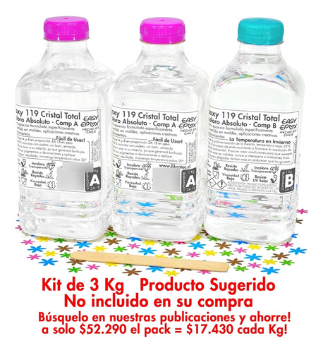 Imagen 2 de 7 de Resina Epoxica Cristal #119 + Accesorios. Baja Viscosidad!!