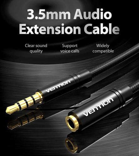 Imagen 1 de 4 de Cable De Extension De Audio Jack 3.5mm Trrs Para Auriculares