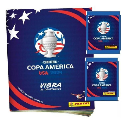  Pack Álbum Tapa Blanda Copa América 2024 + 100 Láminas