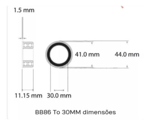 Movimento Central Enduro Quadro Bb92 P/ Pedivela Bb30 (30mm)