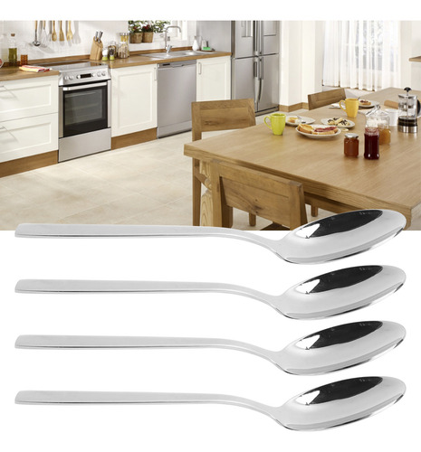 Cuchara De Postre De Mango Largo 316 Para Sopa De Acero Inox