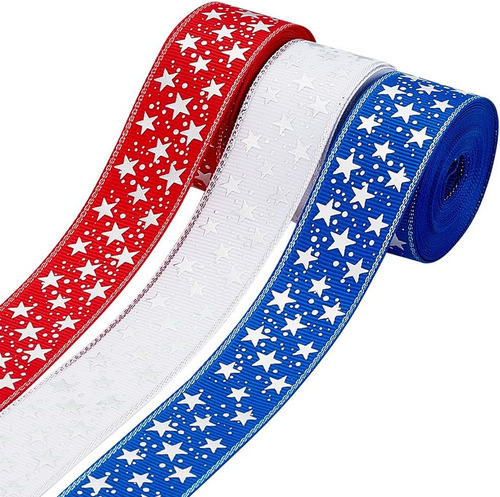 3 Rollos De Cintas Decorativas De Grogrén De 5 Yardas, 3 Col
