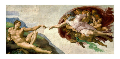 Grande Criacão De Adão Capela Sistina Michelangelo Na Tela