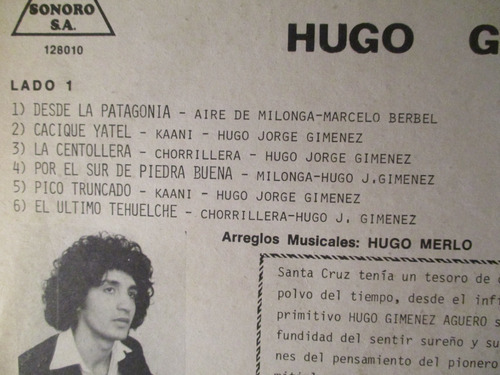 Imagen 3 de 6 de Hugo Gimenez Agüero - Desde La Patagonia Austral