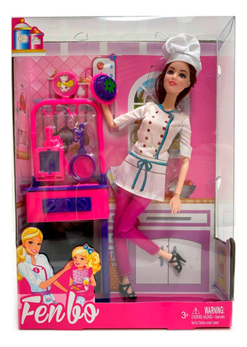 Muñeca En La Cocina Cocinera Castaño Fenbo Giantoys 3385