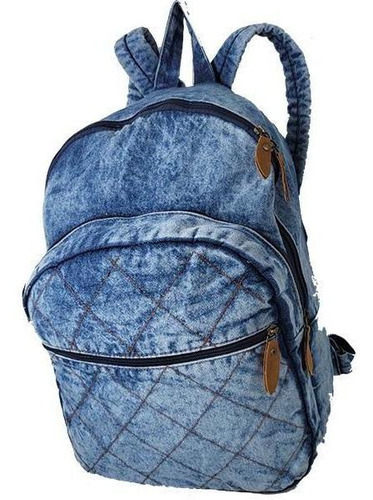 Mochila Jeans Juvenil Escolar Clássica Unissex Tw505