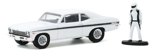 1972 Chevrolet Nova + Boneco Hobby Shop S09 Greenlight 1/64 Cor Branco