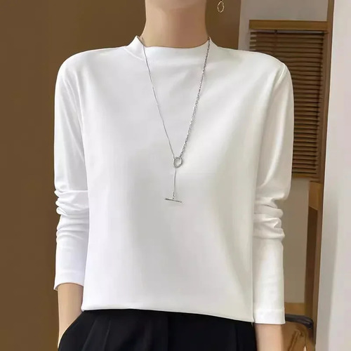 Camiseta De Algodón Para Mujer Ni Meng Jiao De Manga Larga L