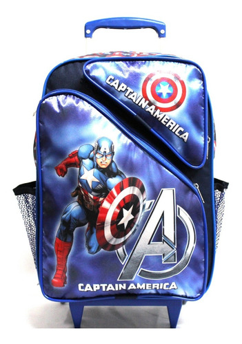 Mochila Escolar Capitão América Vingadores Rodinha G Meninos