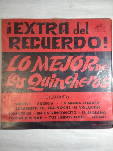 Disco Vinilo De Los Quincheros ( Lo Mejor De Los Quincheros 