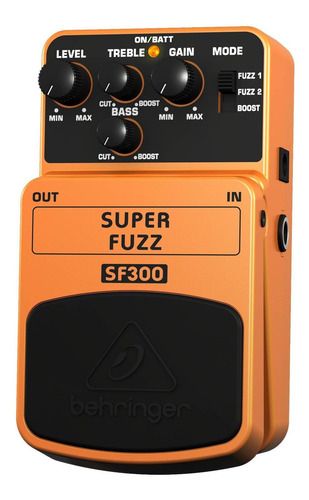 Imagem 2 de 3 de Pedal de efeito Behringer Super Fuzz SF300 laranja