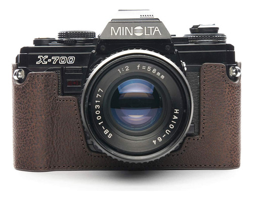 Funda Para Camara Minolta X-700 Piel Autentica Hecha Mano