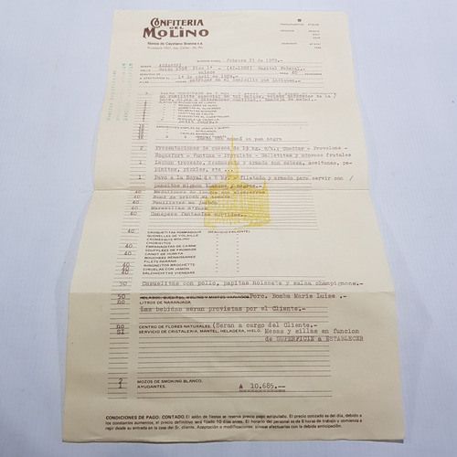 Imagen 6 de 8 de Confitería El Molino Antiguos Menúes Lote X 6 Mag 59452