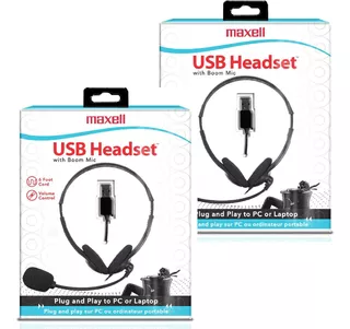 Maxell Duo Diadema Con Micro Boom Conect Usb Color Negro