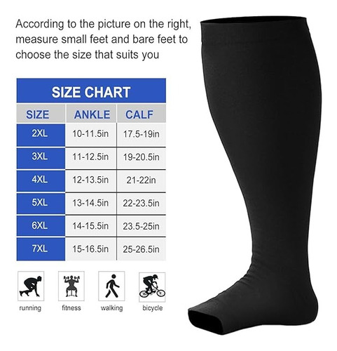 2 Pares De Calcetines De Compresión De Talla Grande, Medias