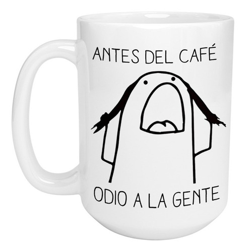 Taza Grande Flork Antes Del Café Y Después Del Café Meme 