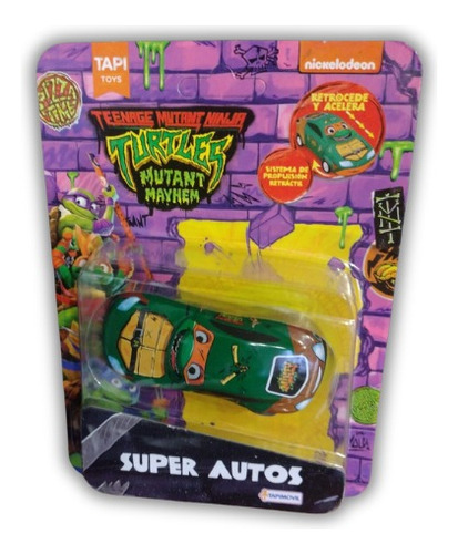 Auto Con Propulsion - Personajes De Turtles - Tortugas Ninja Color Naranja