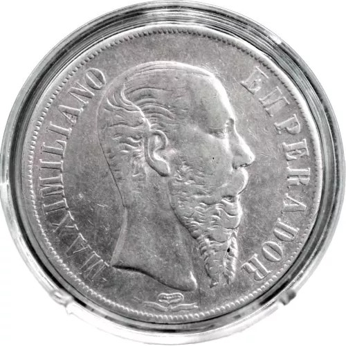 Moneda Un Peso Maximiliano Plata Original 1867 Mo 