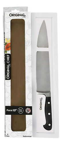 Faca Churrasco  / Cozinha Chef Cabo Plástico 10  Cor Preto