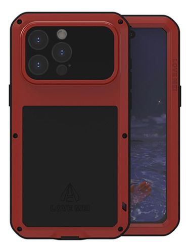 Funda Love Mei Grado Militar Para iPhone 15 Pro Max - Rojo