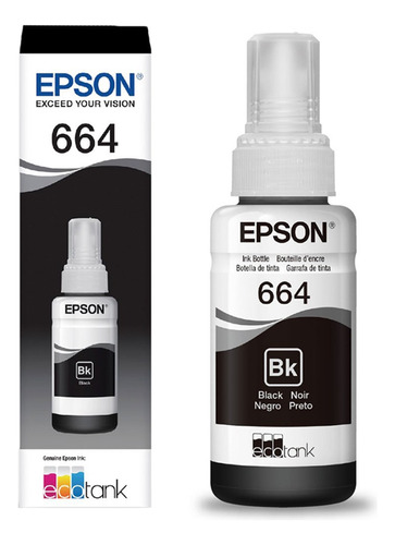 Refil P/tanque De Tinta Preto T664120-al Epson 