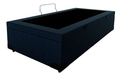 Base Para Cama Box Solteiro Guldi Com Baú Linho (47x88x18... Cor Azul-marinho