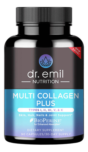 Suplemento en colágeno tipo 1,2,3,5 y 10 Dr Emil Nutrition  Colágeno Tipo 1,2,3,5 y 10 Multi Collagen Plus