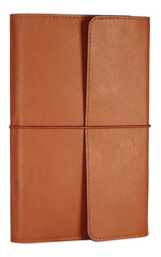 Bitacora Portagenda Cuaderno Estuche Cuero Café Miel Cuery