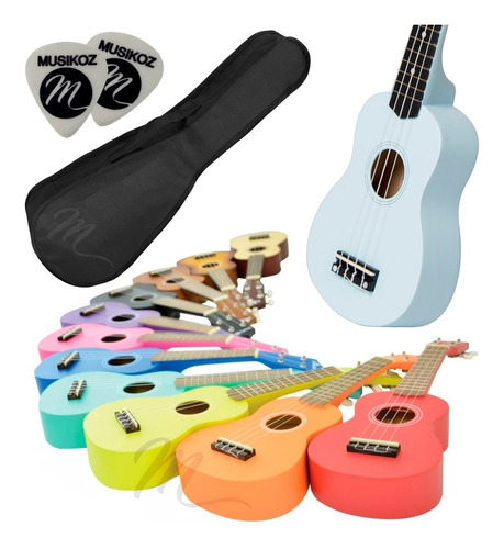 Ukelele Soprano Colores Funda Pua Manual Y Envio!