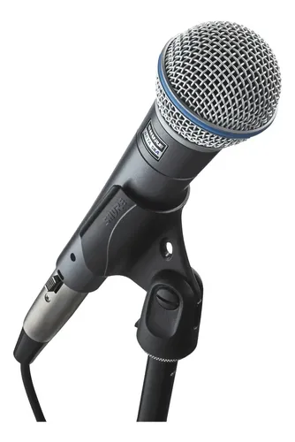Microfone Profissional Cinza Shure Beta 58A para Vocais ao Vivo e