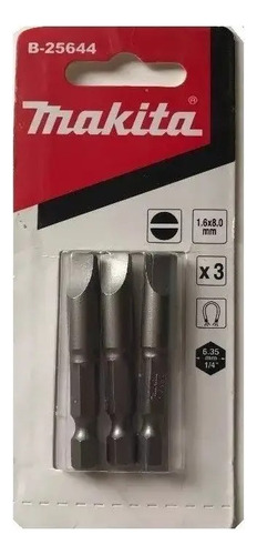 Set De Puntas Plana Kit Makita S2 1.2x6.5 25mm B-23880