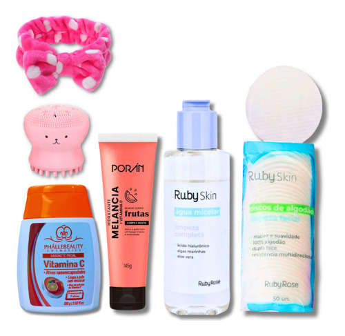 Kit Skincare Limpeza Hidratação Autocuidado Completo 5 Itens