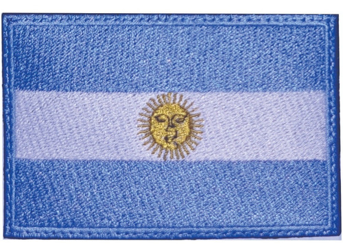 Bandera Argentina Parche Bordado 9x6 Cm