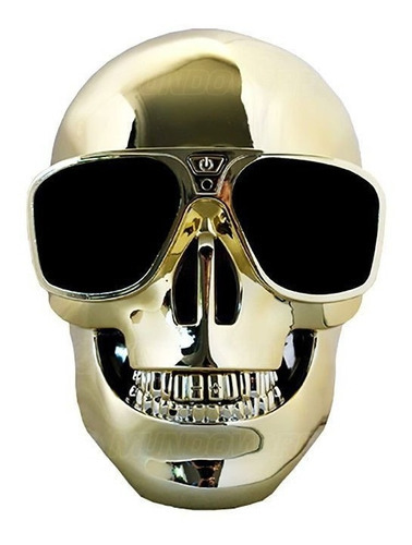 Altavoz Bluetooth estilo calavera dorada de calidad de 10 W
